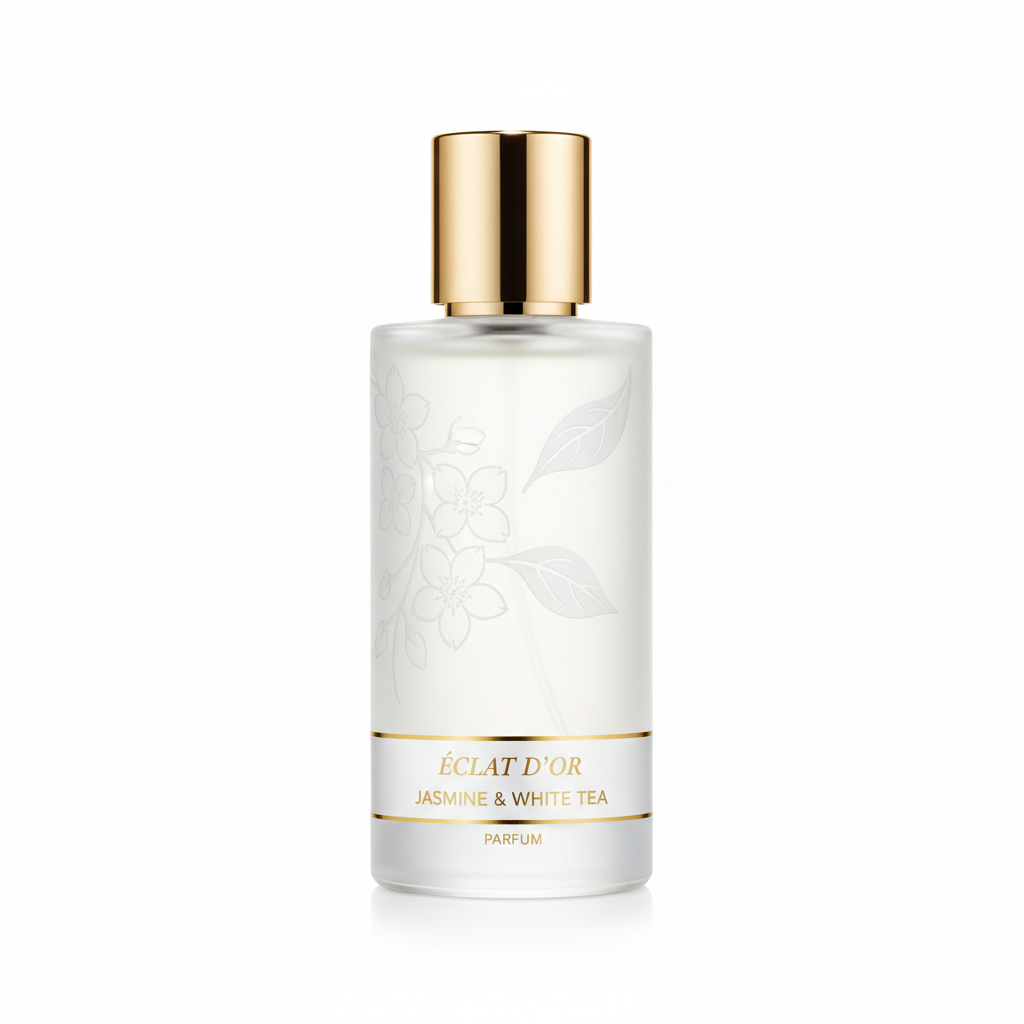 Thé Blanc Eau de Parfum bottle on white background