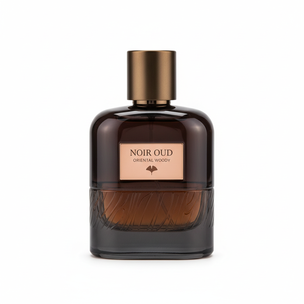 Bois Sacré Eau de Parfum dark glass bottle on white background