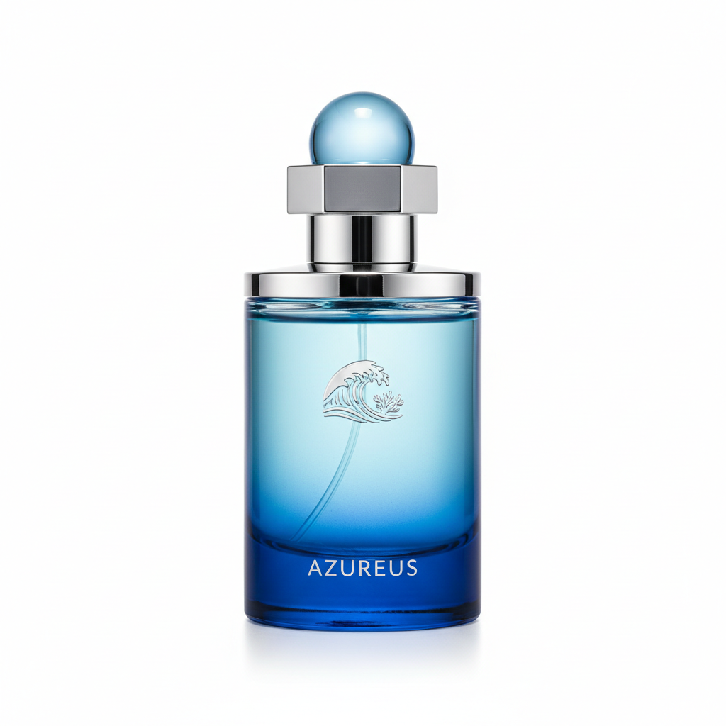 Mer Bleue Eau de Parfum bottle on white background