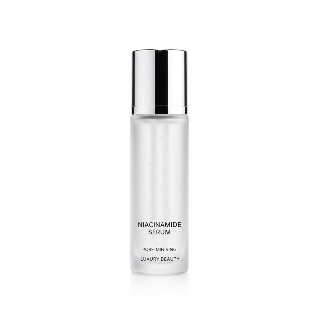 Pore Refine Niacinamide Serum bottle on white background