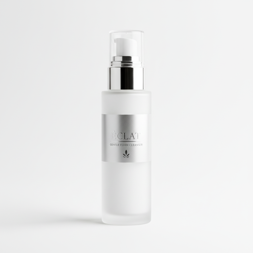 Gentle Foam Cleanser pump bottle on white background
