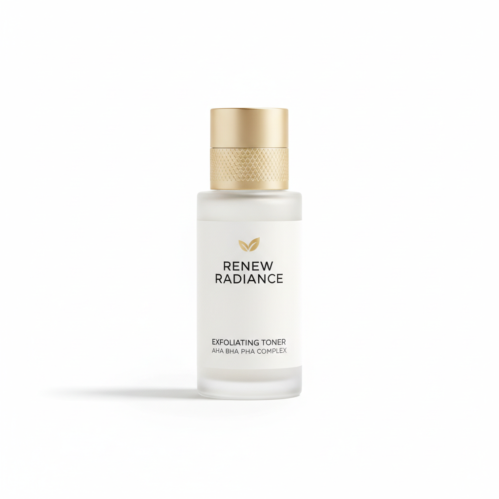 Glow Tonic AHA BHA Exfoliator bottle on white background