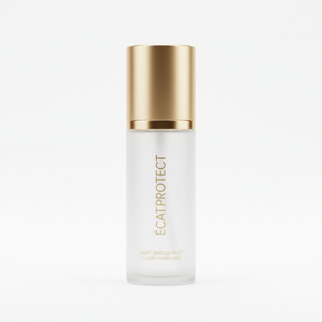 Shield & Style Heat Protectant Spray bottle on white background