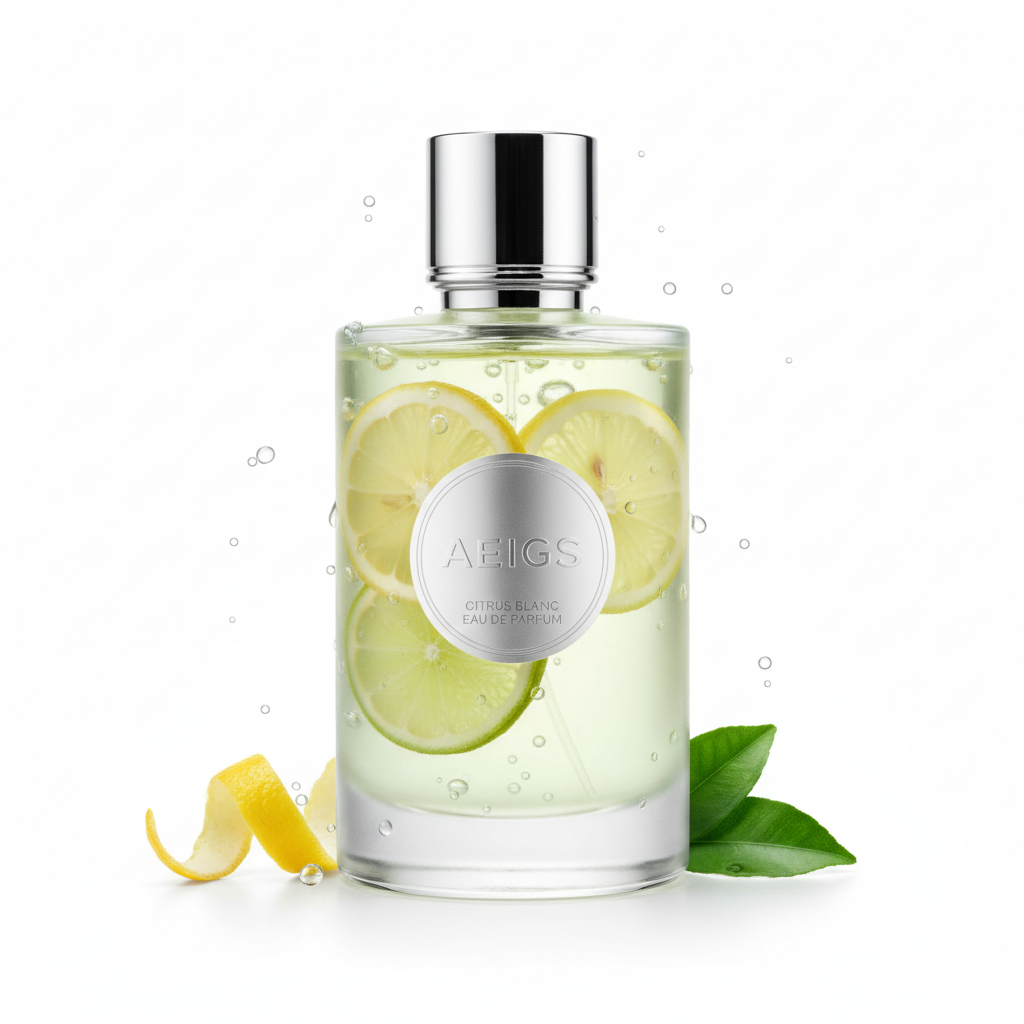 Soleil Blanc Eau de Cologne bottle on white background